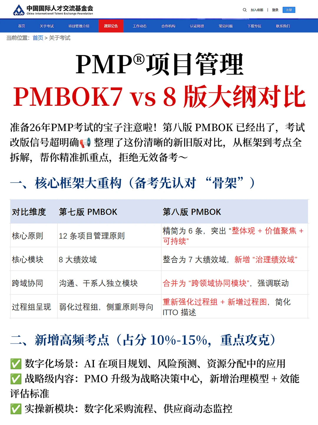 26PMP必看!PMBOK大纲对比,备考方向别跑偏