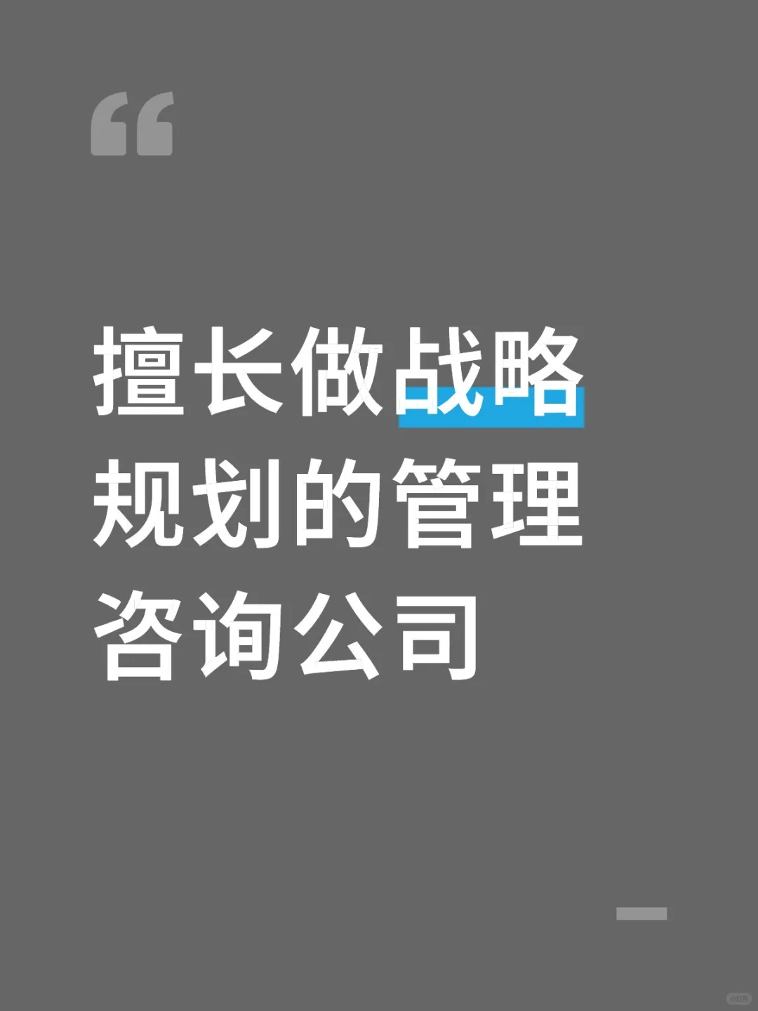 擅长做战略规划的管理咨询公司