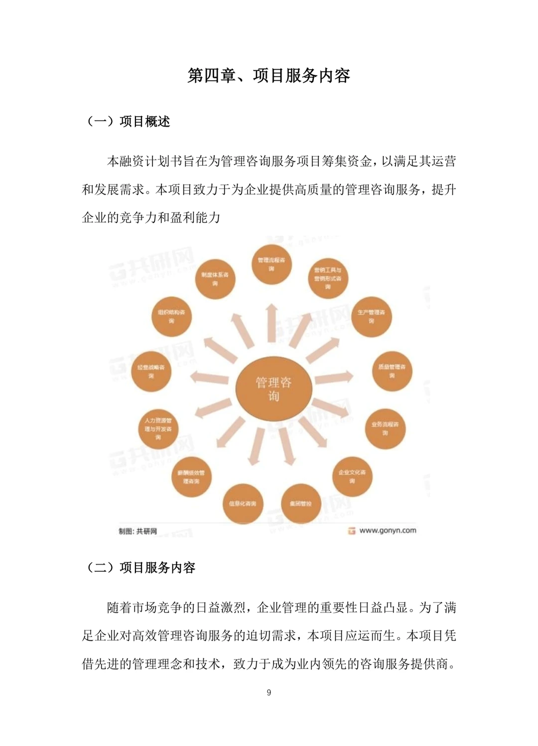《管理咨询服务》融资计划书Word➕PPT