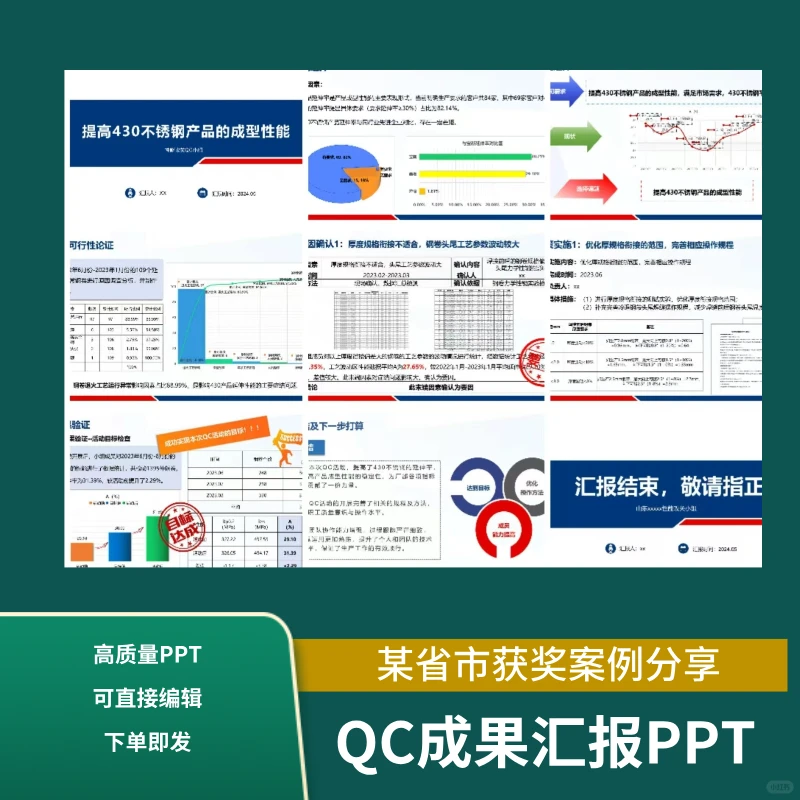 国企QC成果汇报PPT模板