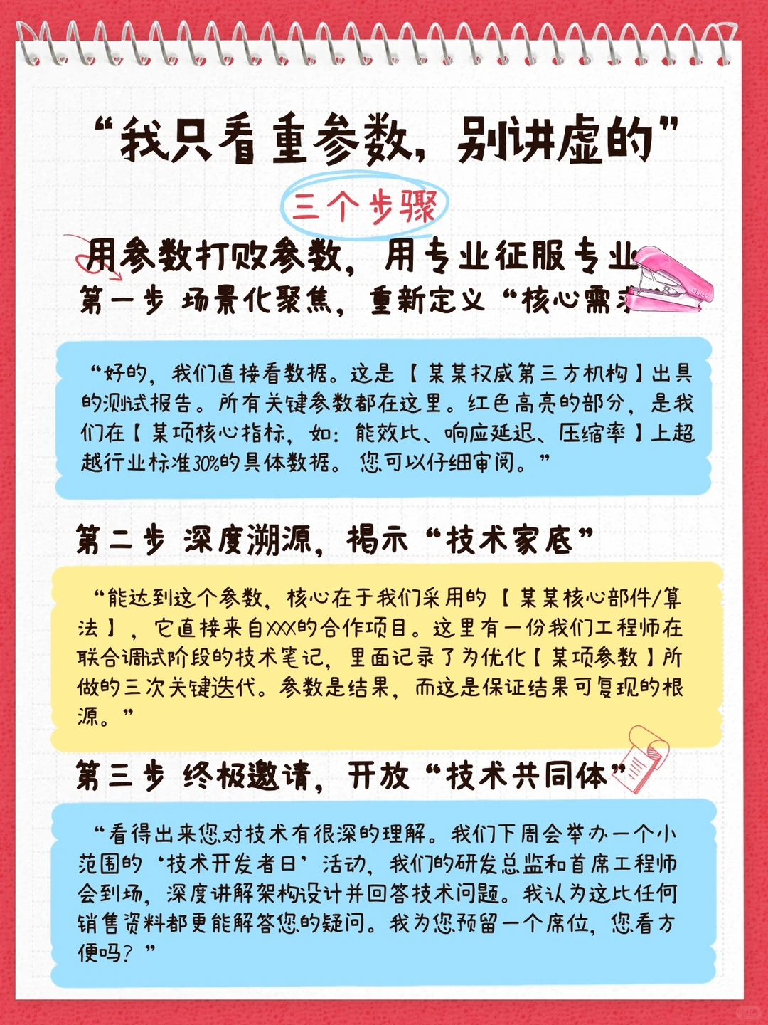 当客户说“我只看重参数”该怎么办?