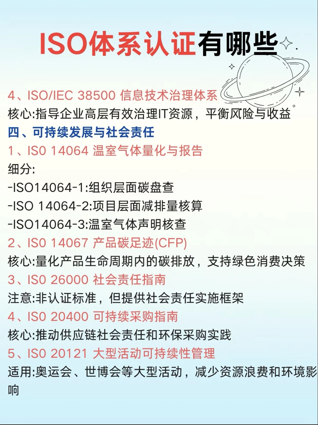 ISO体系认证有那些