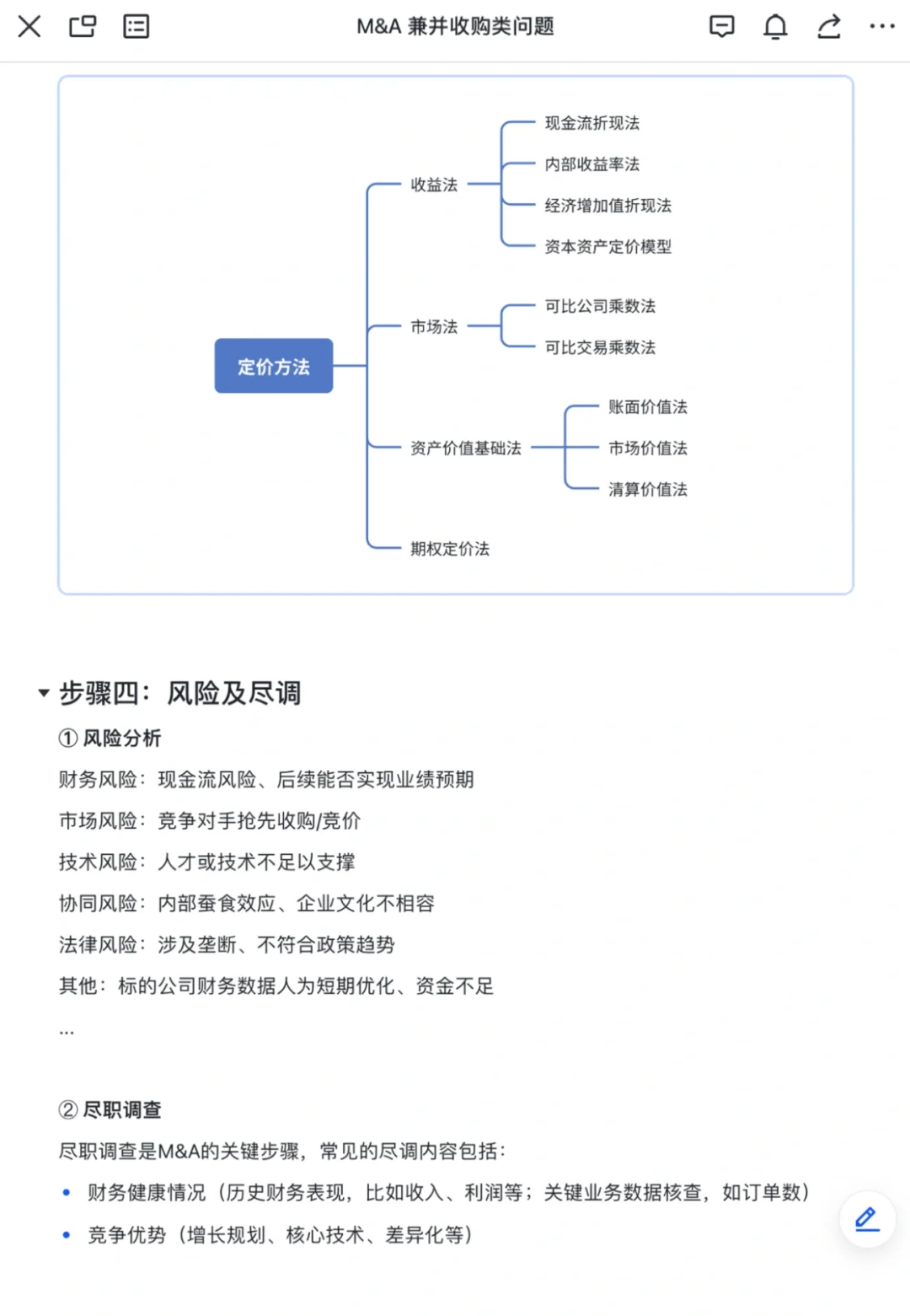 战略咨询干货|M&A并购类问题框架