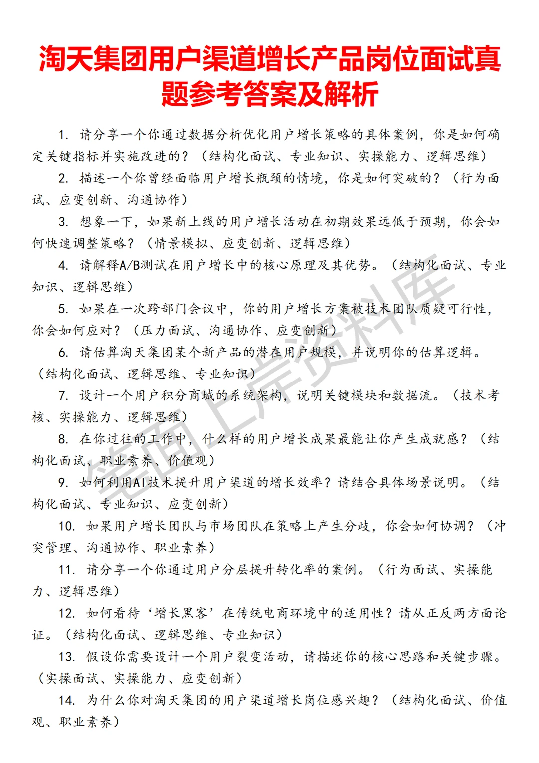 淘天集团用户渠道增长产品