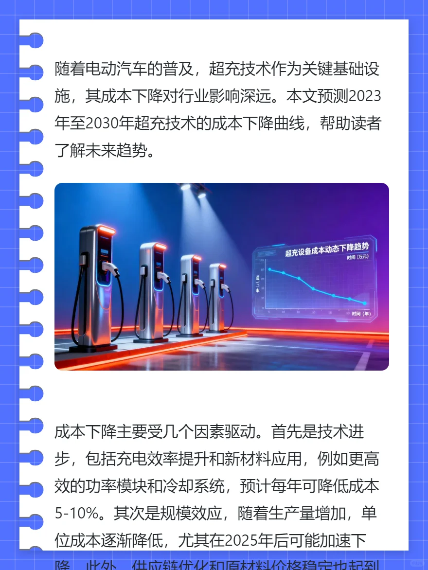 超充技术成本下降曲线预测:2023-2030年