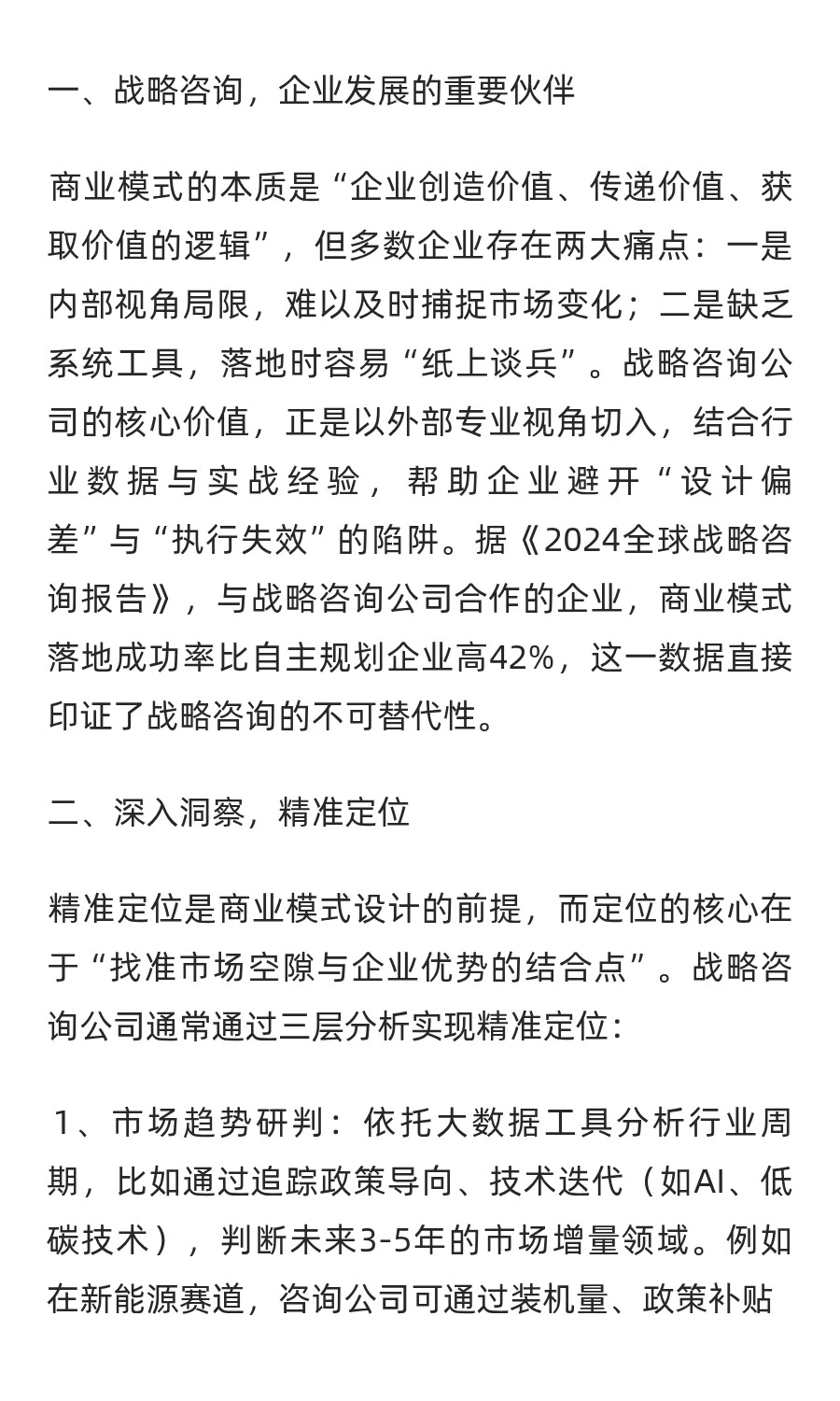 战略咨询公司，助力企业设计并落地商业模式
