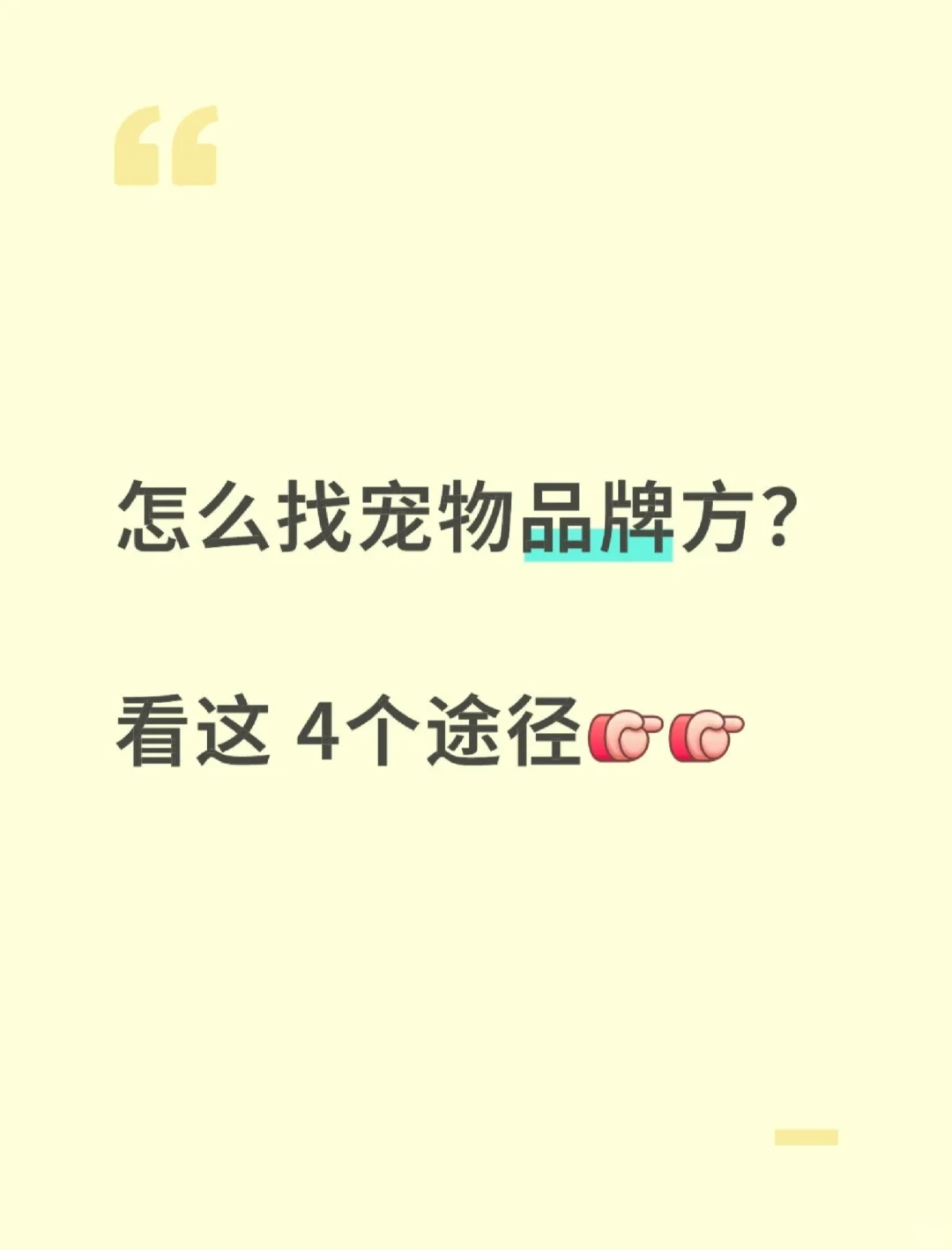 你们怎么找宠物品牌方◔‸◔??