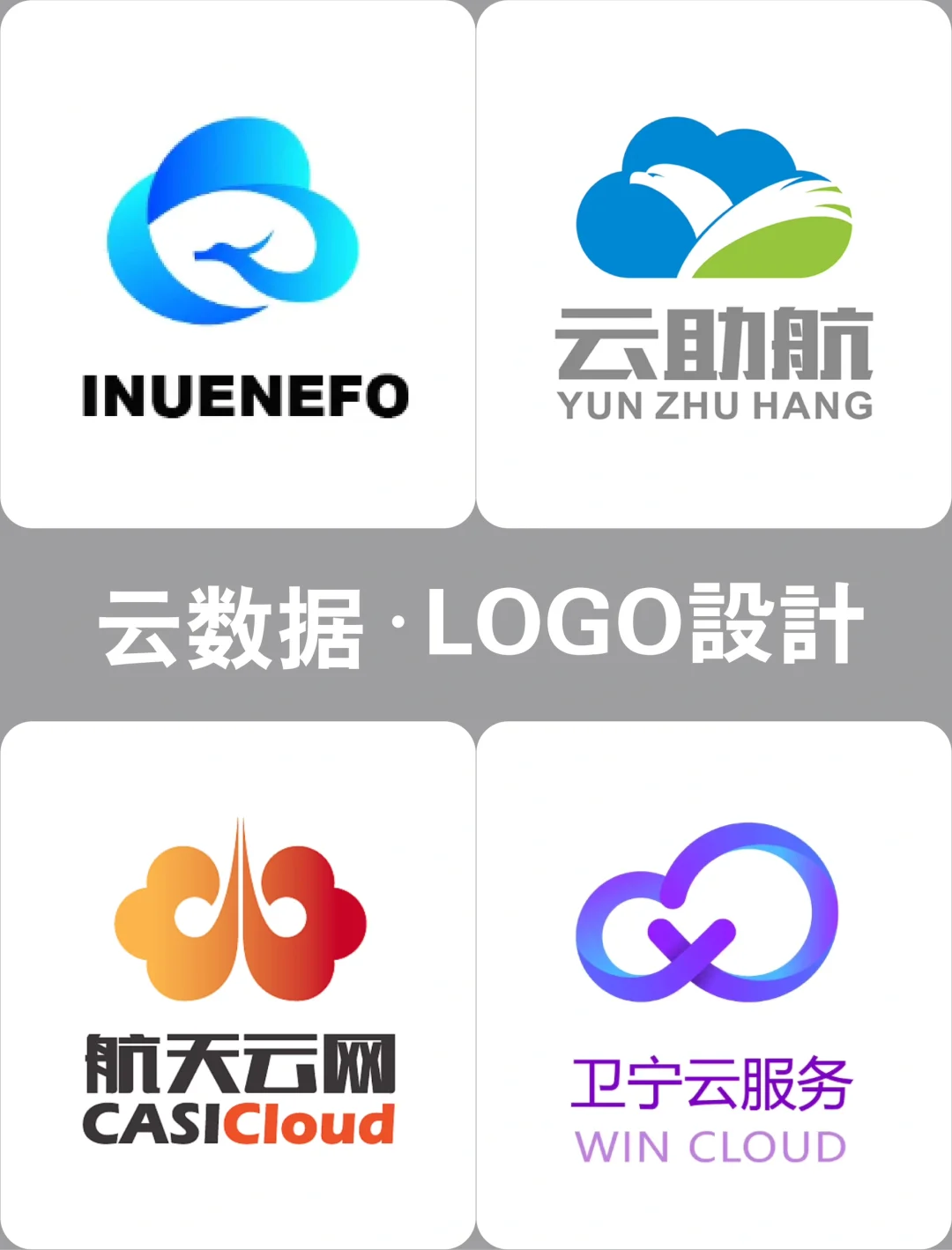 云数据logo设计合集，云科技行业logo来啦