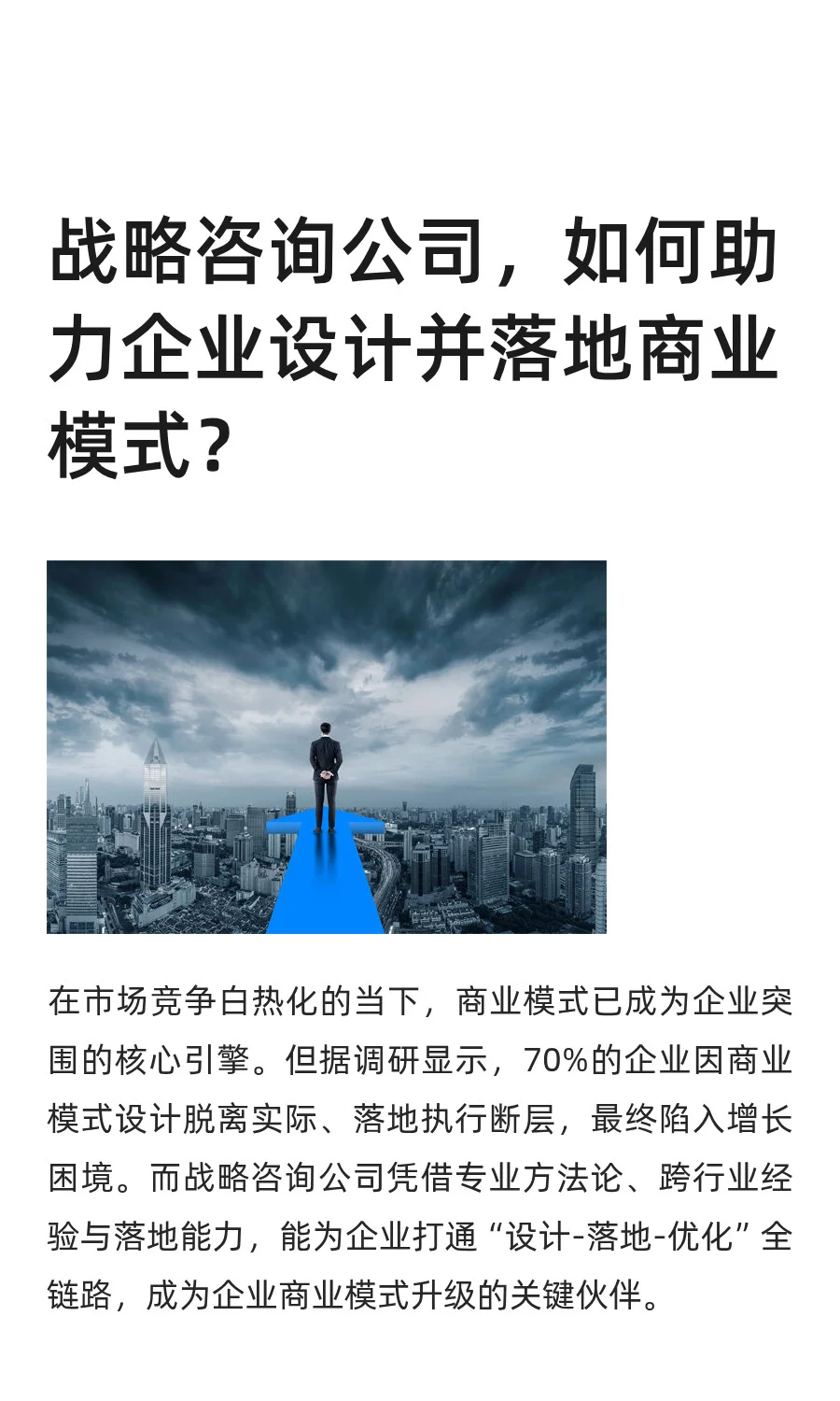 战略咨询公司，助力企业设计并落地商业模式