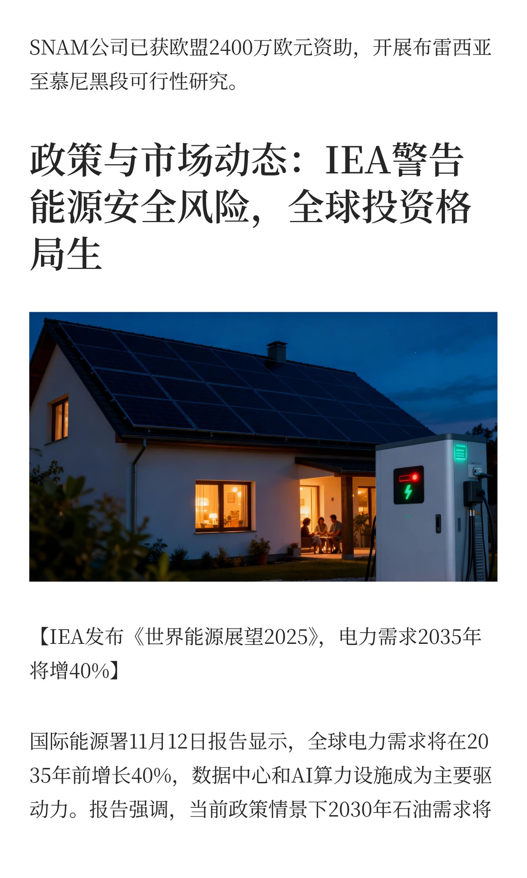 瑞河观储丨每周全球新能源行业简报