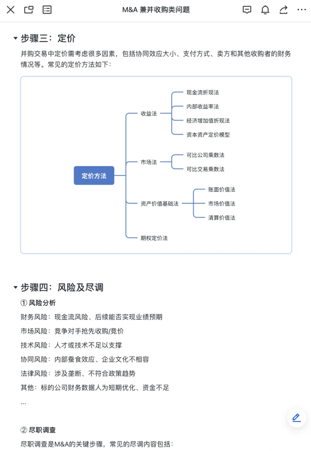 战略咨询干货|M&A并购类问题框架