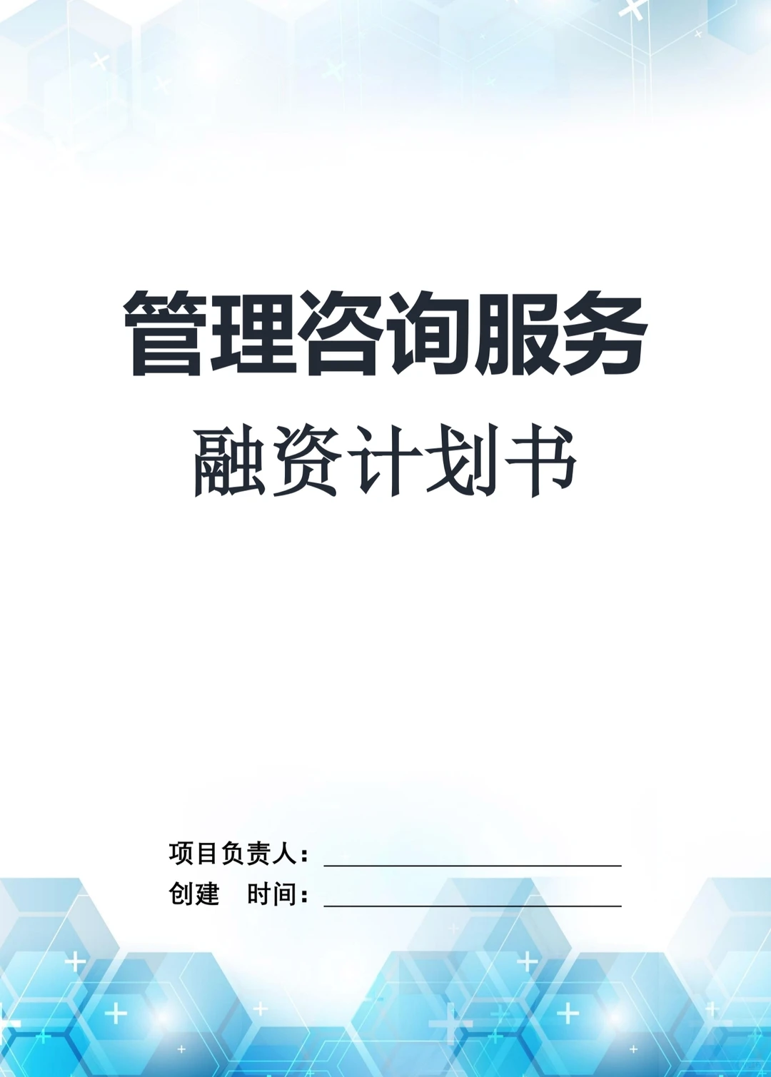 《管理咨询服务》融资计划书Word➕PPT