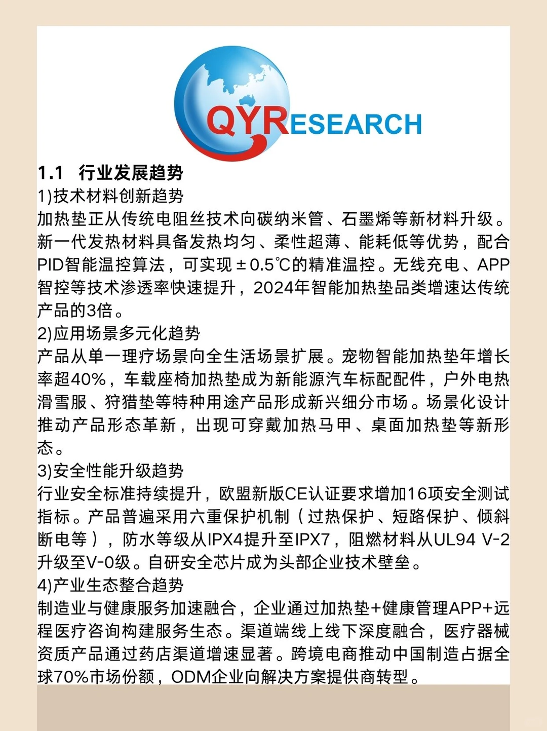 加热垫全球市场研究报告