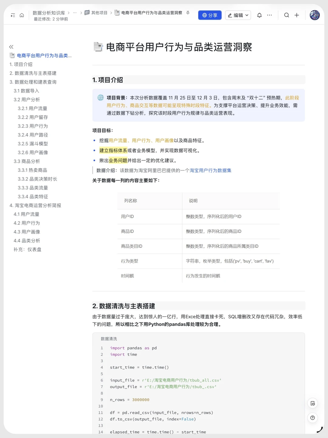 案例实战：电商用户行为分析与品类运营洞察