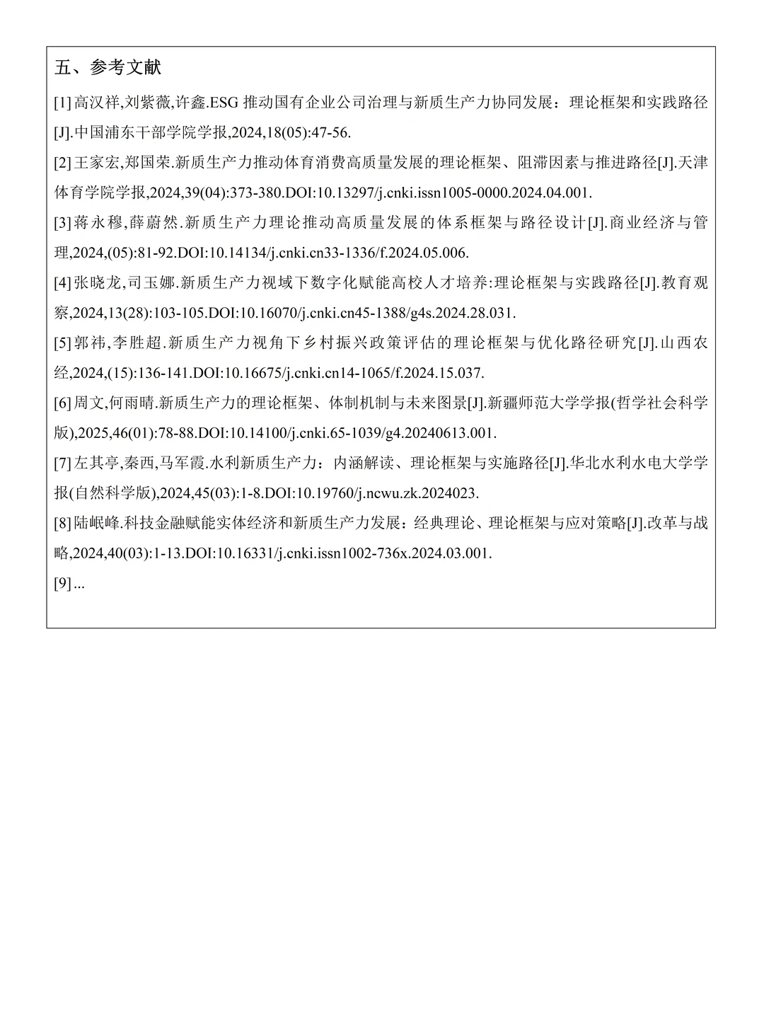新质生产力优秀论文开题报告分享?