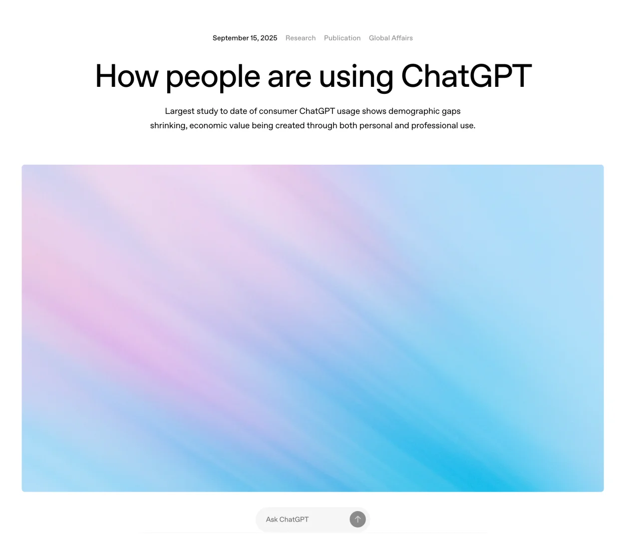 OpenAI首次公布ChatGPT用户研究报告
