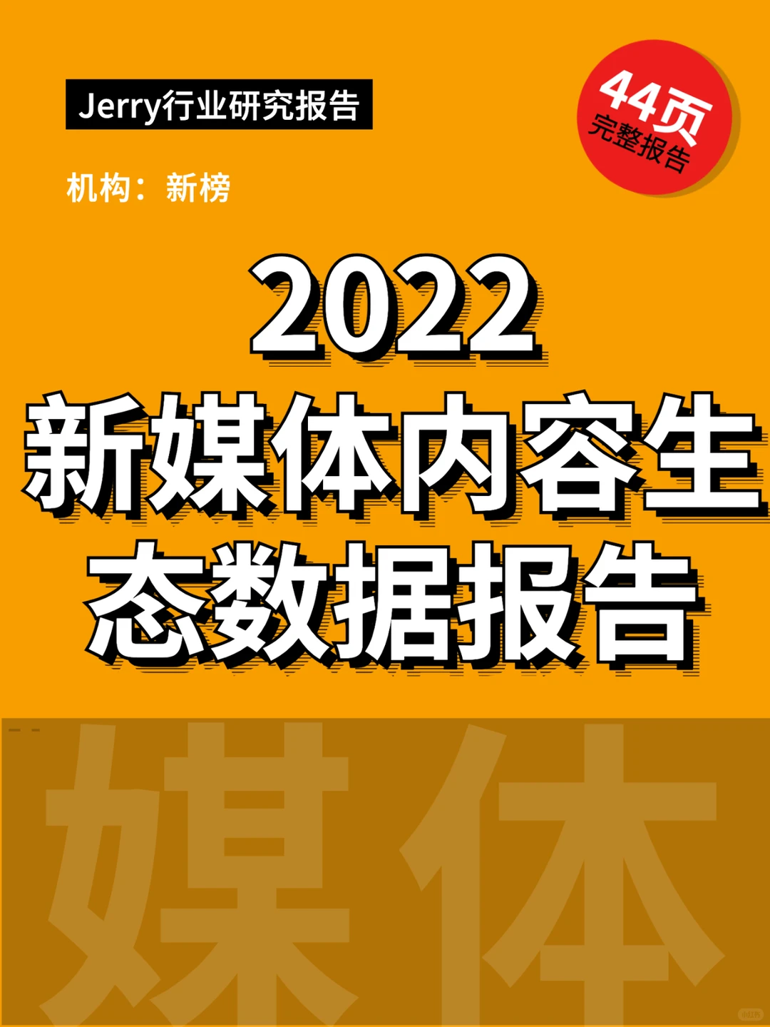 2022新媒体内容生态数据报告 行业报告研究
