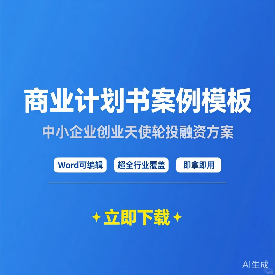商业计划书案例模板|天使轮融资方案
