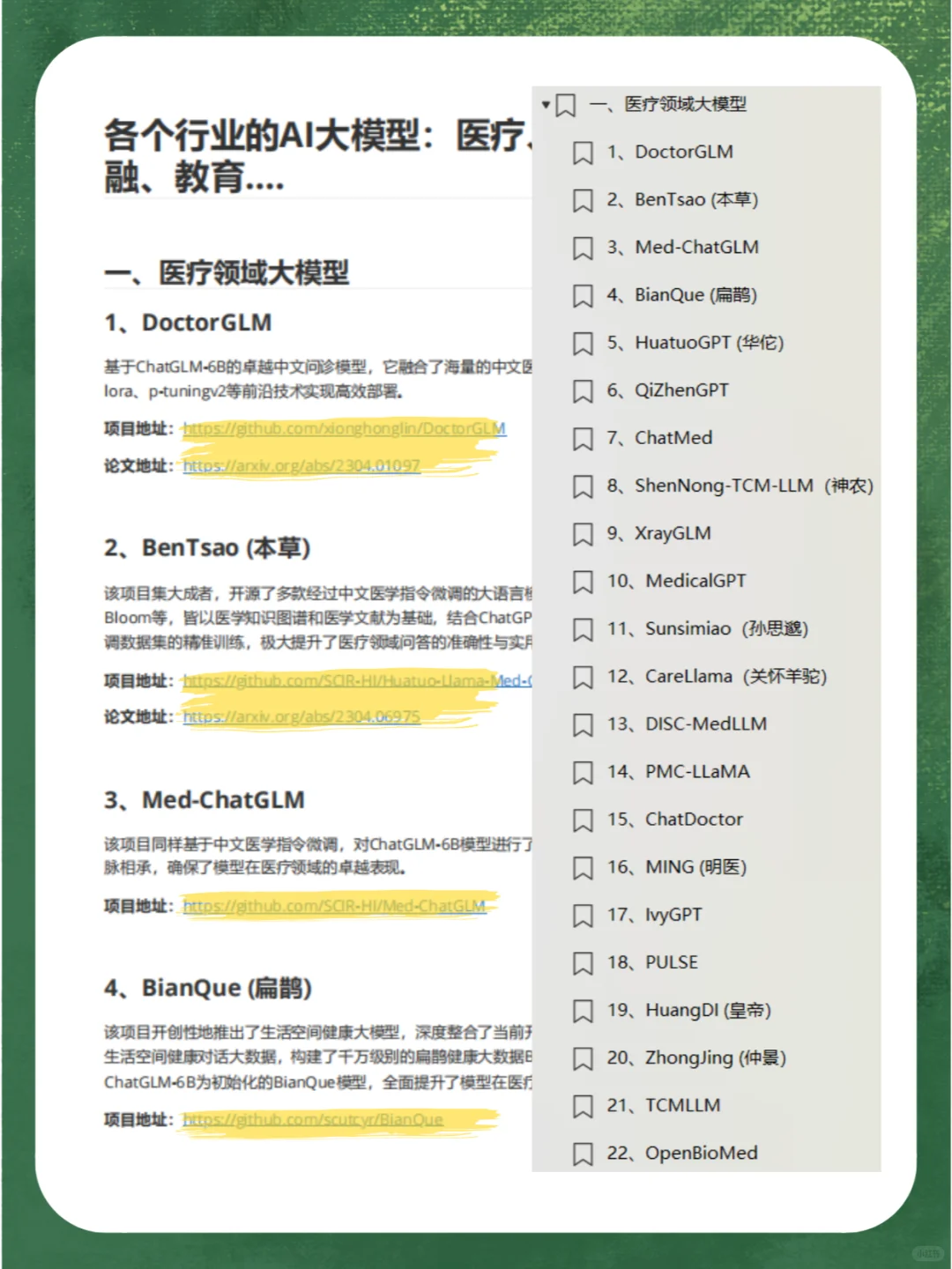 60个各行业的AI大模型汇总?