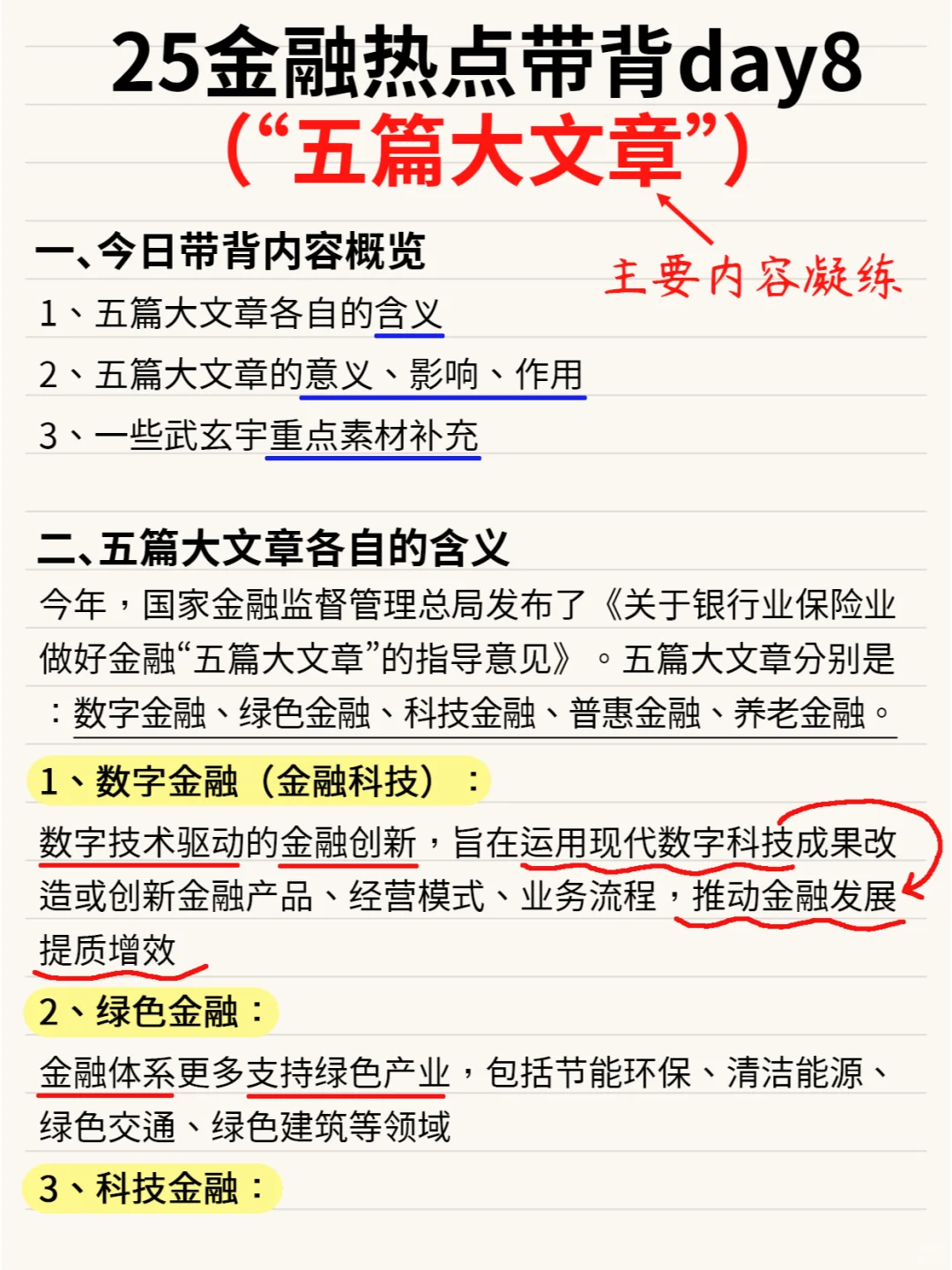 武玄宇金融热点凝练,考前重点速记!