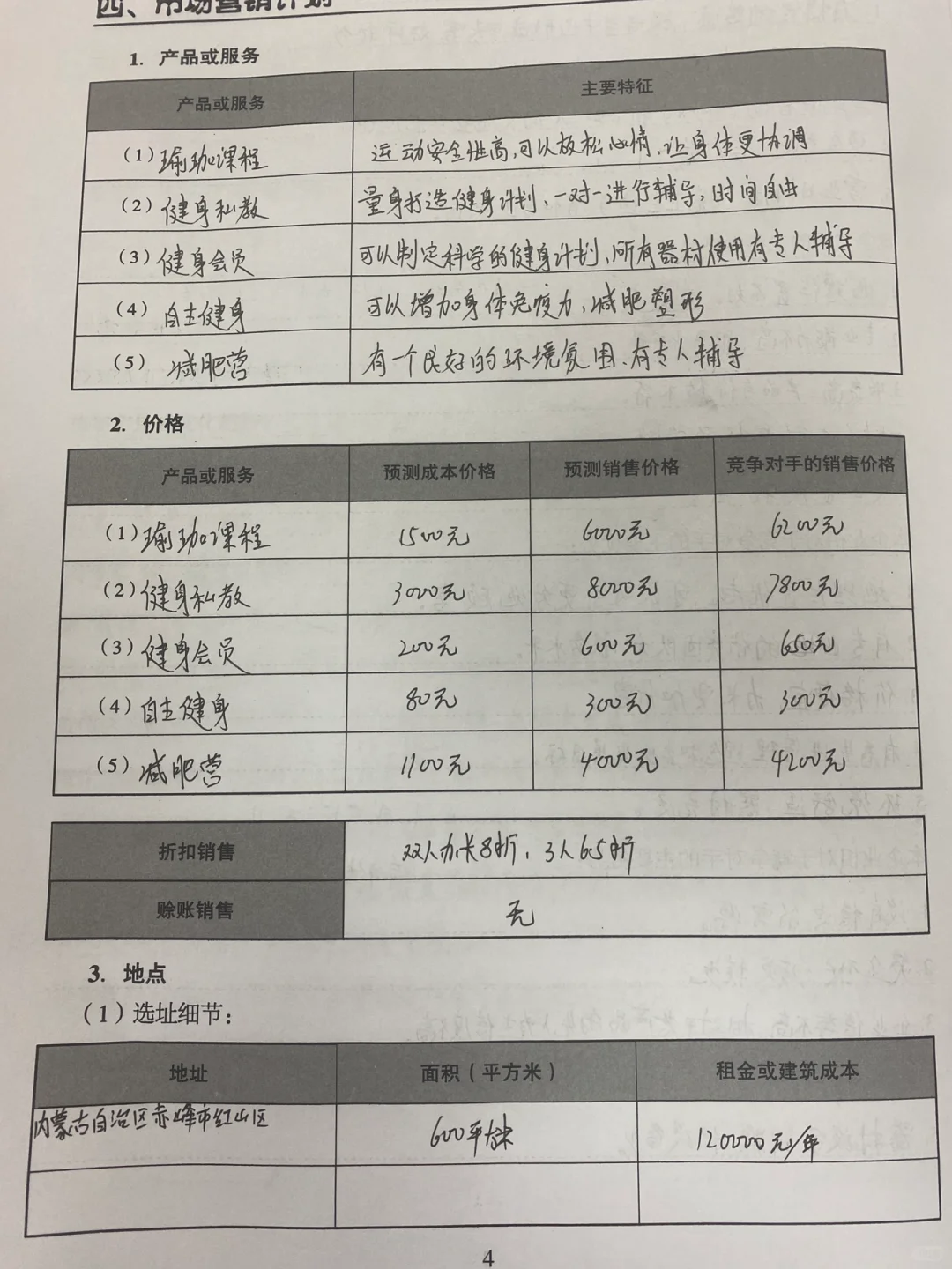 健身房创业计划书