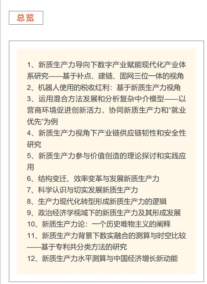 顶刊中新质生产力文章精选