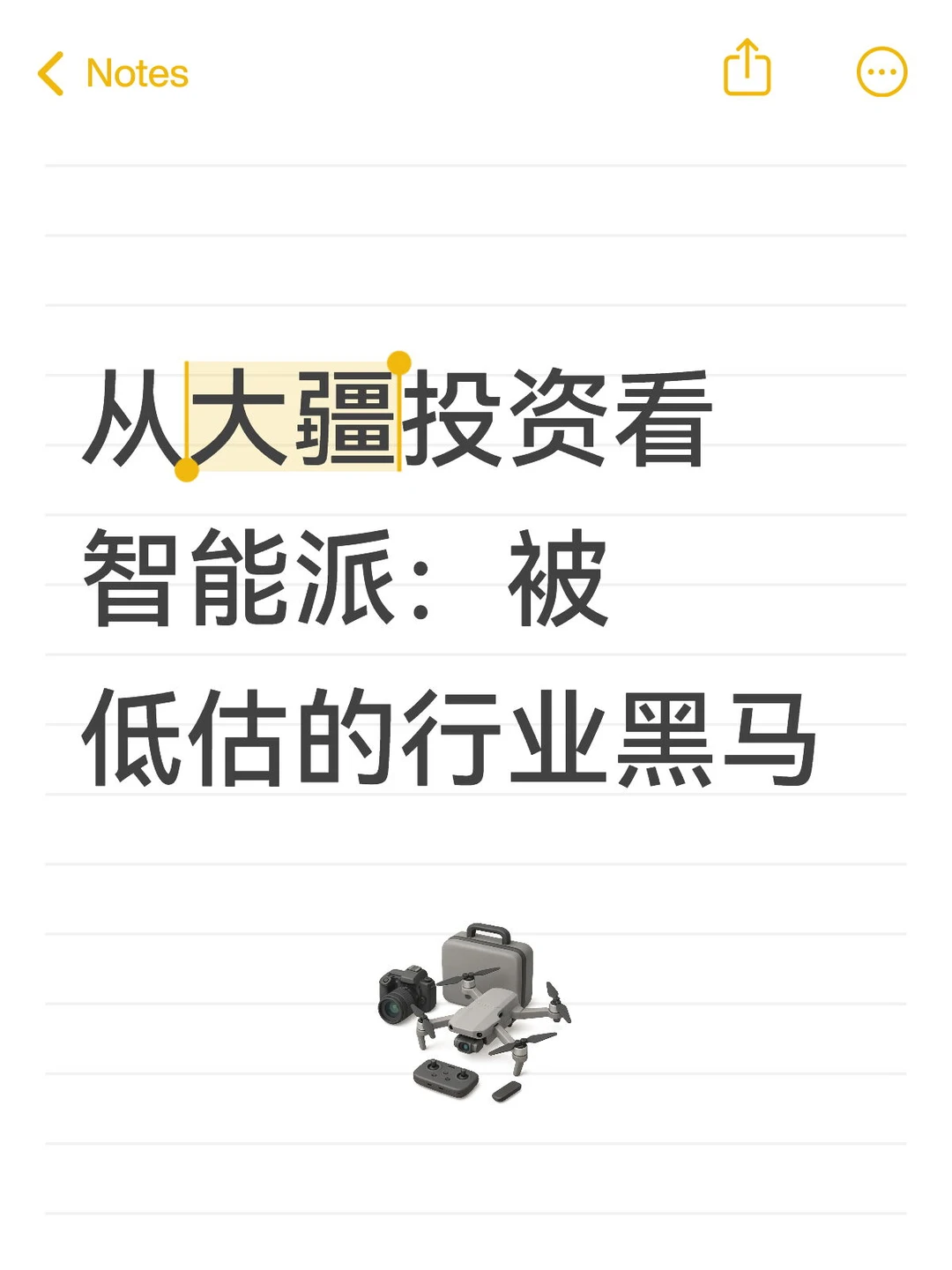 从大疆投资看智能派:被低估的行业黑马