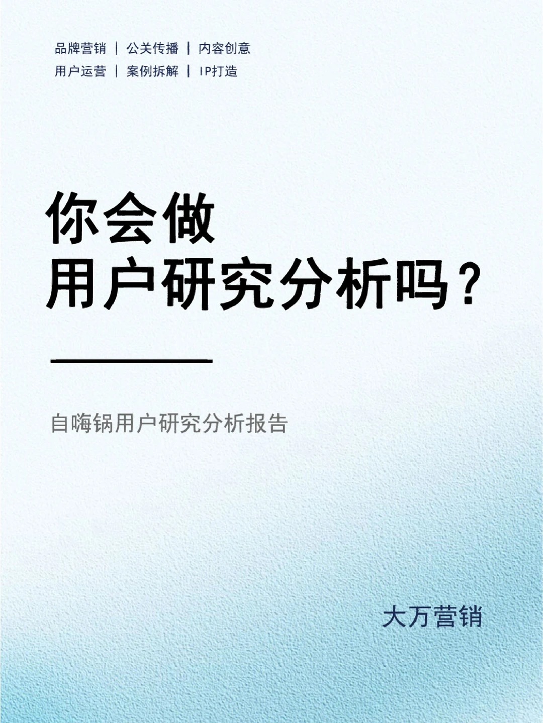 你能做用户分析吗？自嗨锅用户研究报告