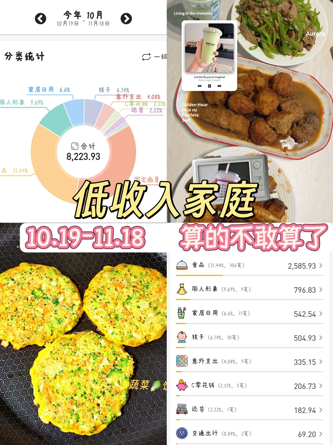 低收入家庭|10.19-11.18 月总结迟到了