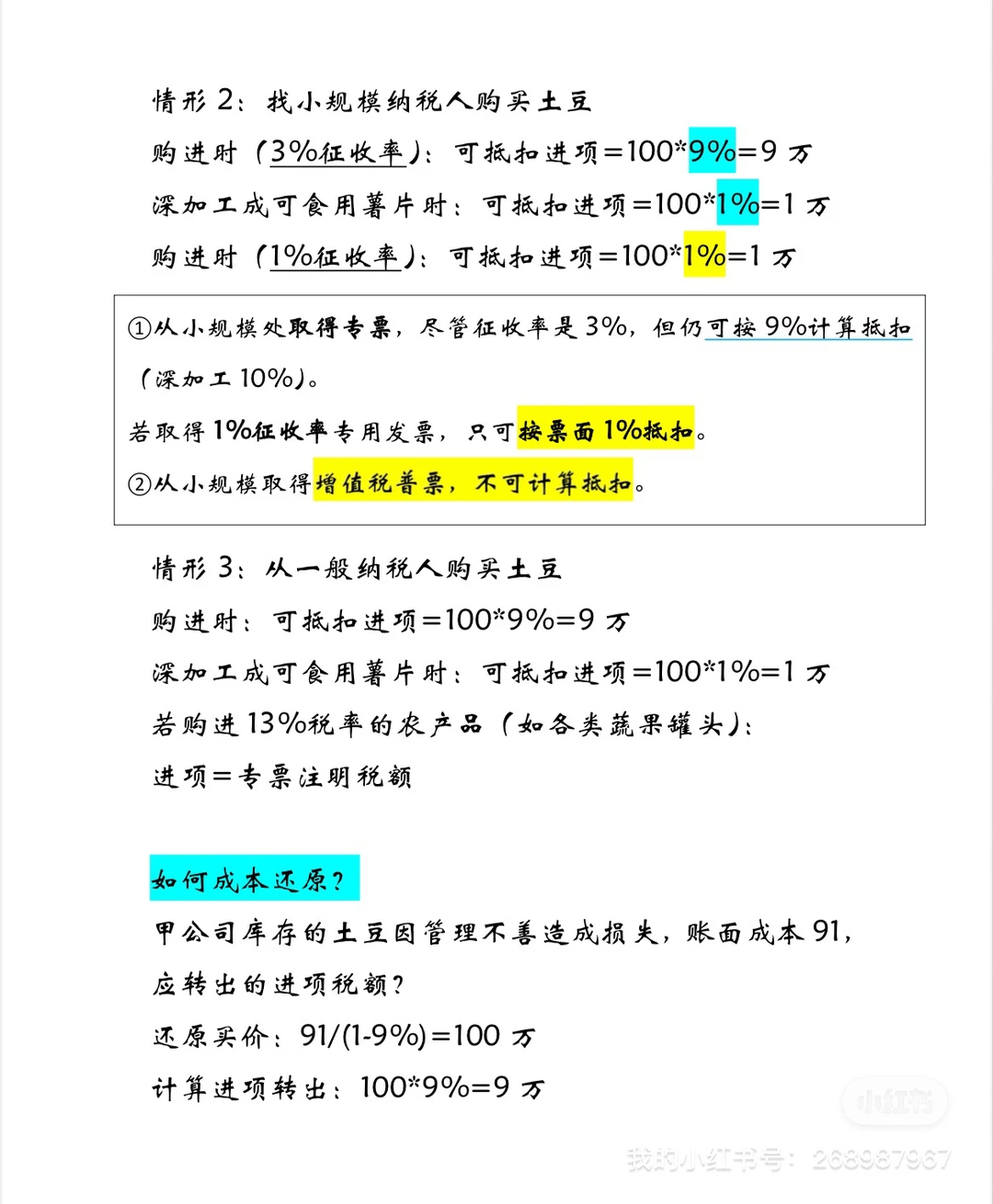农产品进项抵扣(图片左滑看明细⬅️)