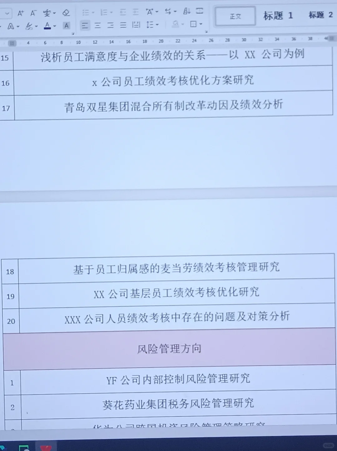 偷拍的工商管理选题?,有需要的来?