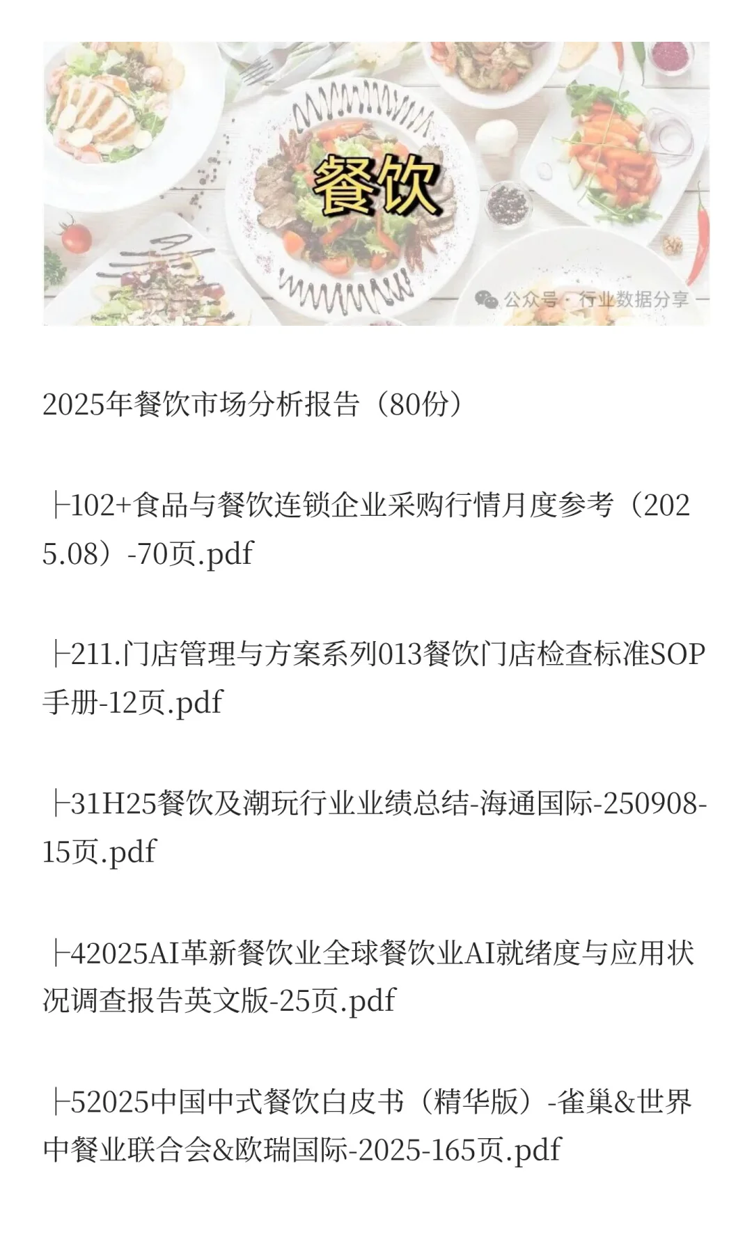 2025年餐饮市场分析报告(80份)