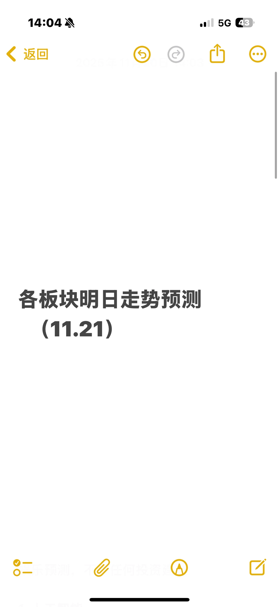 各板块明日走势预测（11.21）