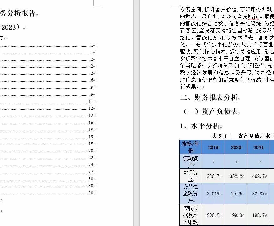 财务数据分析?