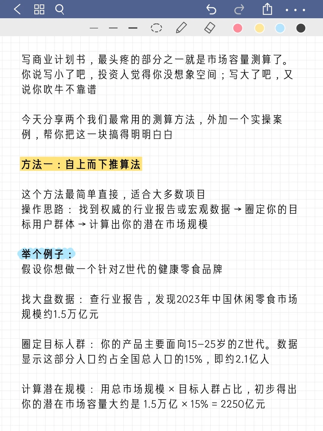 商业计划书市场容量测算｜2个方法+实操案例