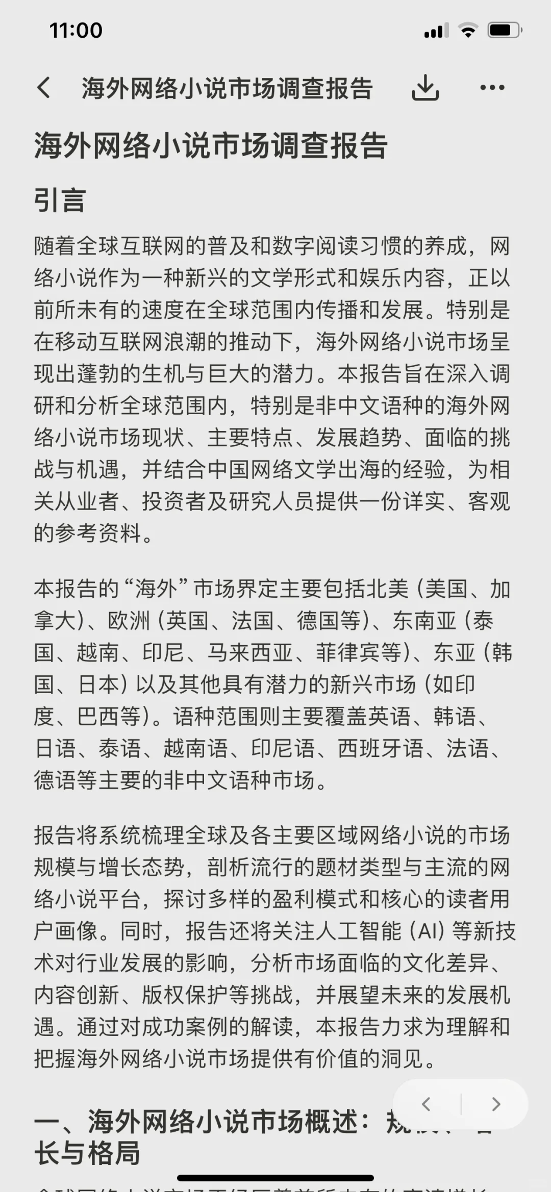 海外网络小说市场调查报告