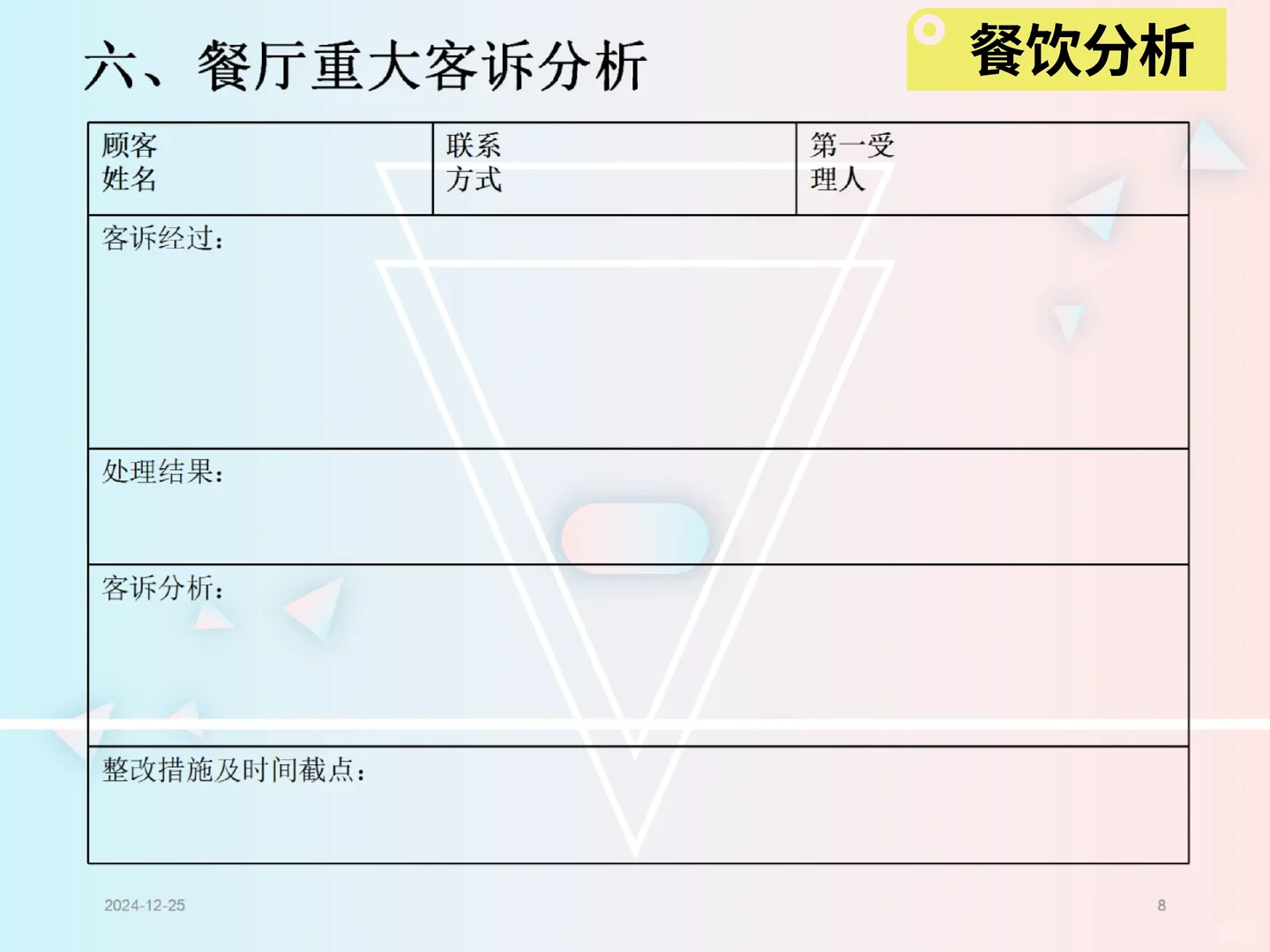 餐饮分析报告模板