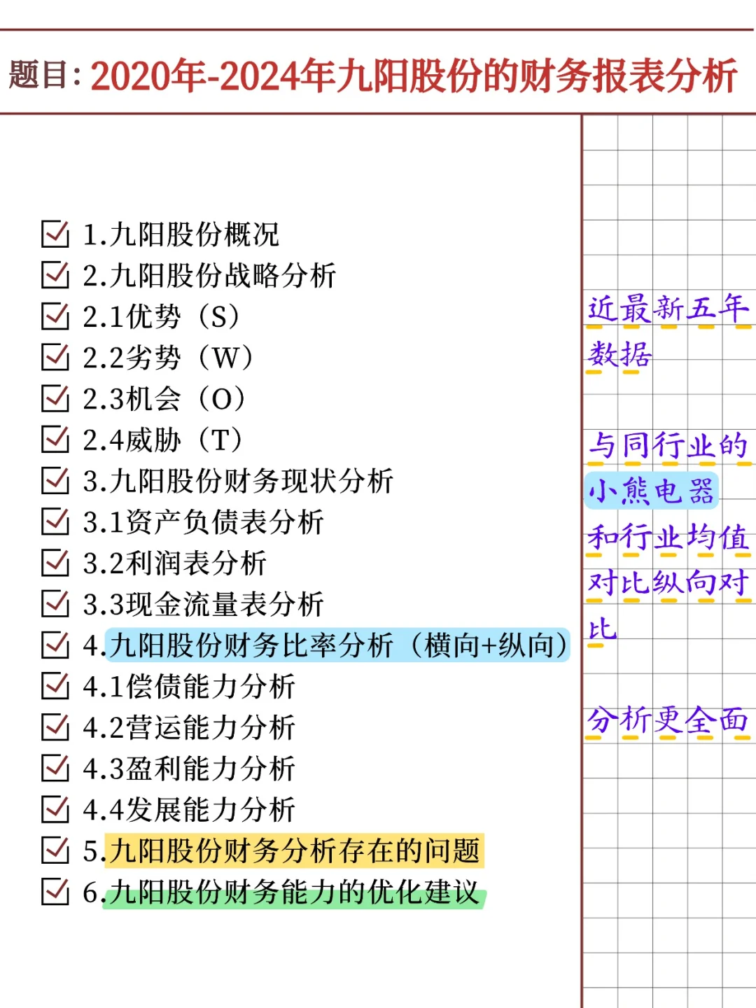 九阳股份财务报表分析报告（2020-2024）