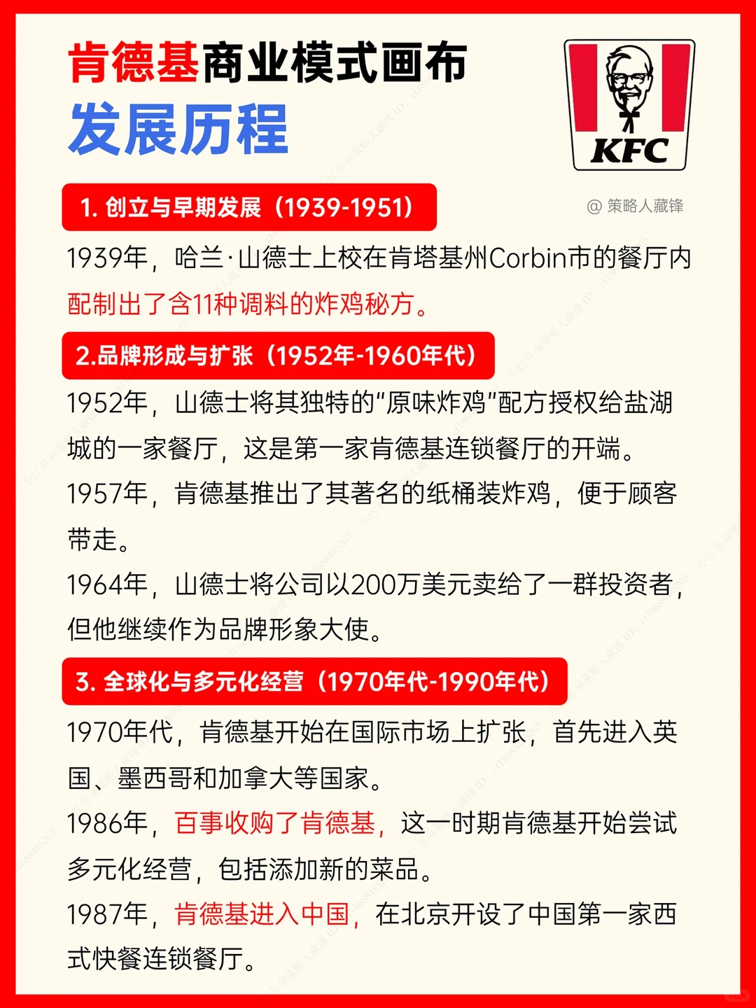 肯德基的商业模式画布,疯狂星期四有多疯?