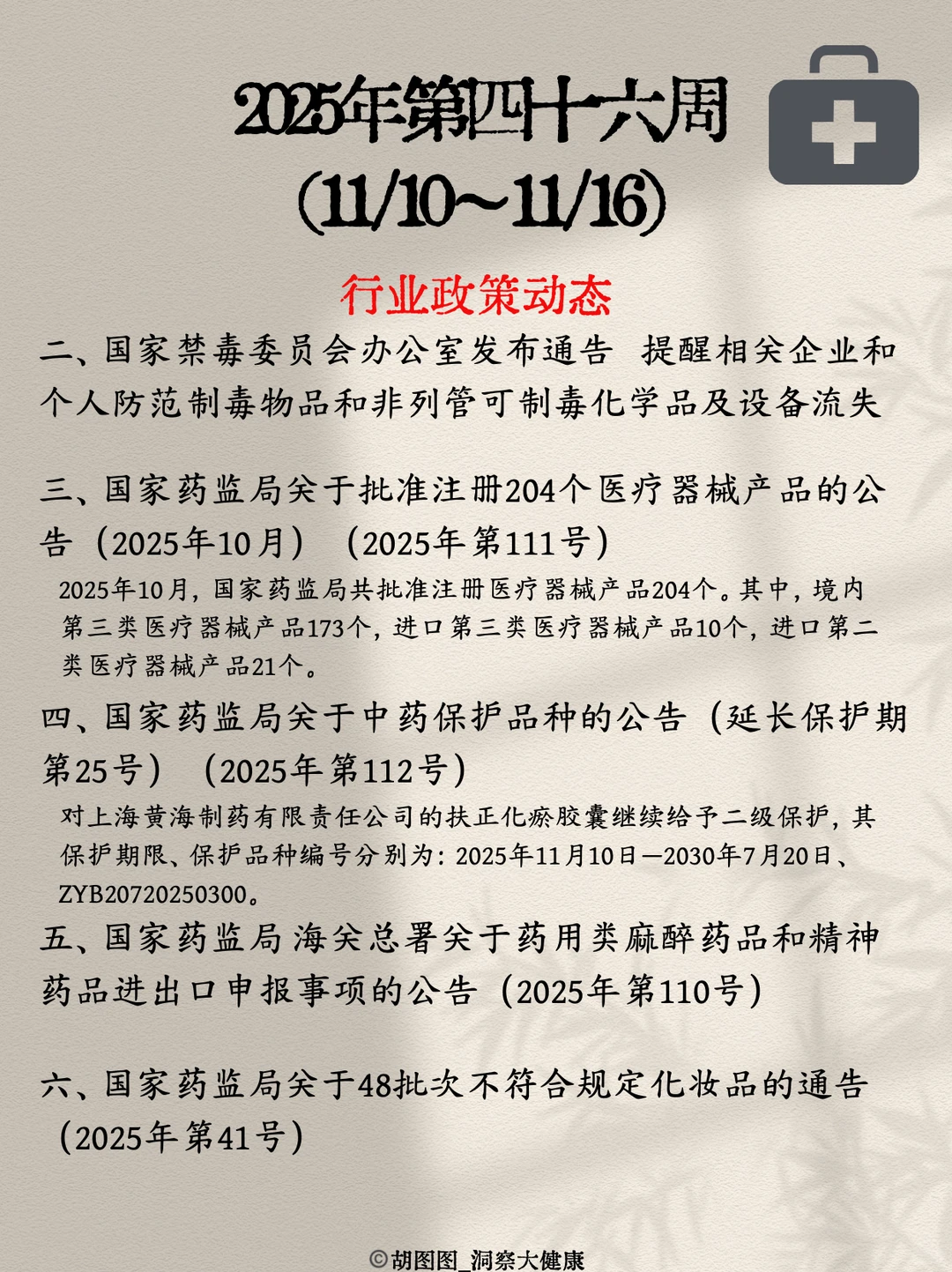 医药行业每周热点?:2025 Week46