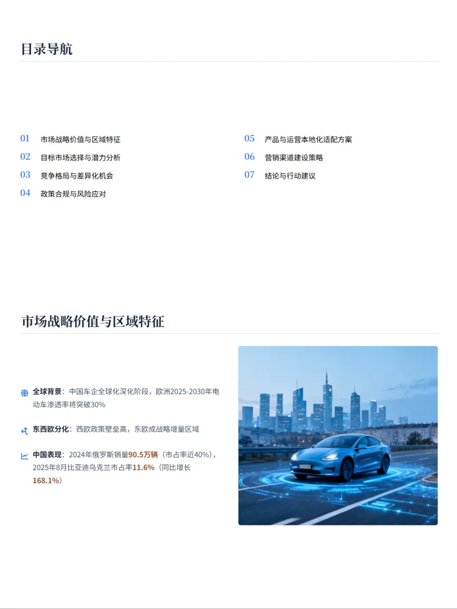 新能源汽车东欧市场出海调研报告?