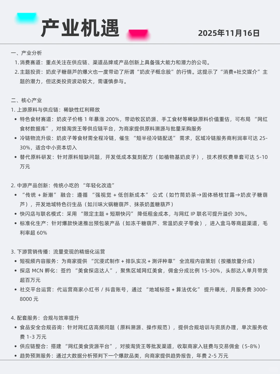 网红经济 2025年11月16日