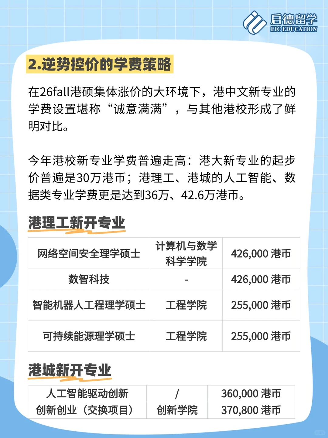 港中文放大招！新增12个新专业学费不到20万