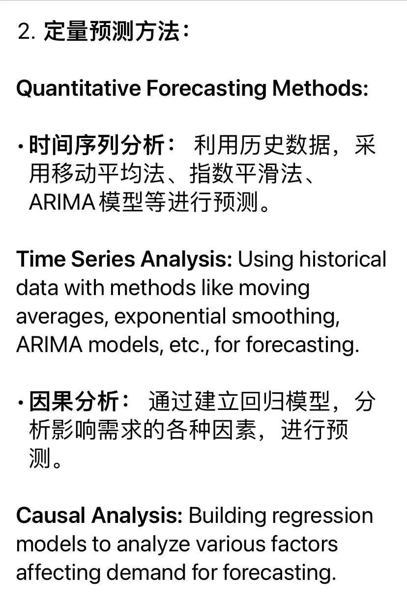 需求预测和库存管理