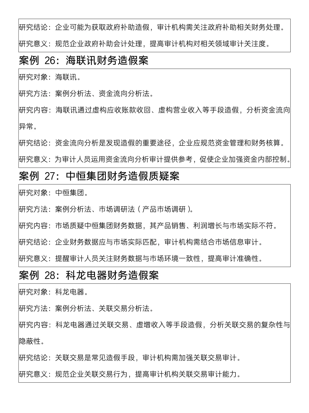 审计经典案例，审计学宝子一定要刷到啊?