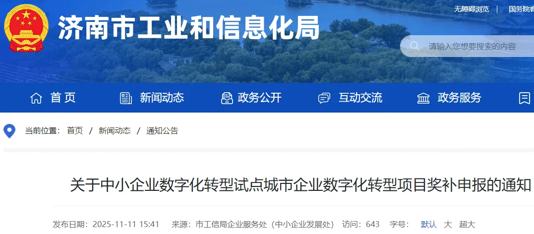 数字化转型试点城市企业数字化转型项目奖补