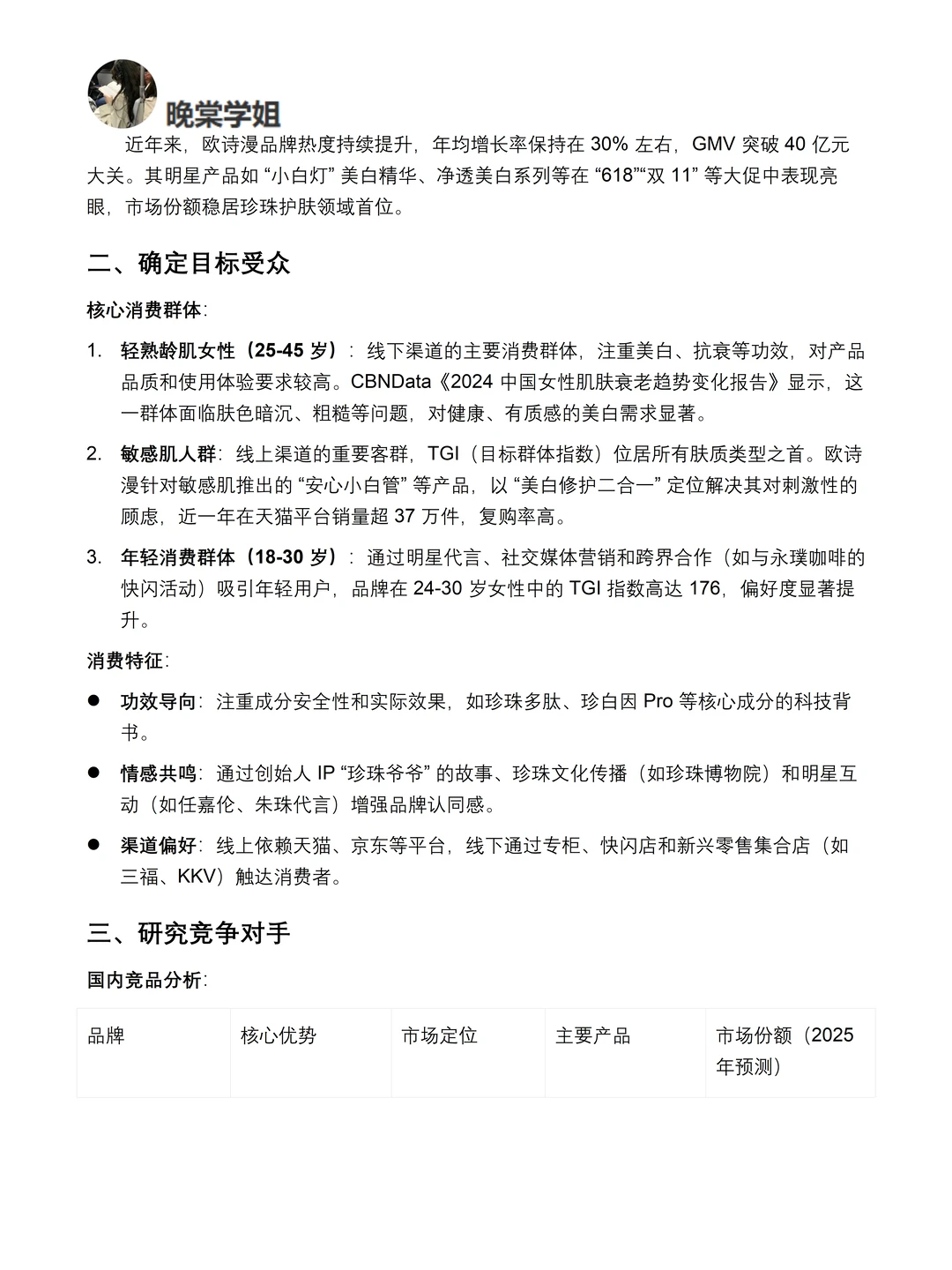 你真的懂欧诗漫吗｜OSM品牌调研报告！！