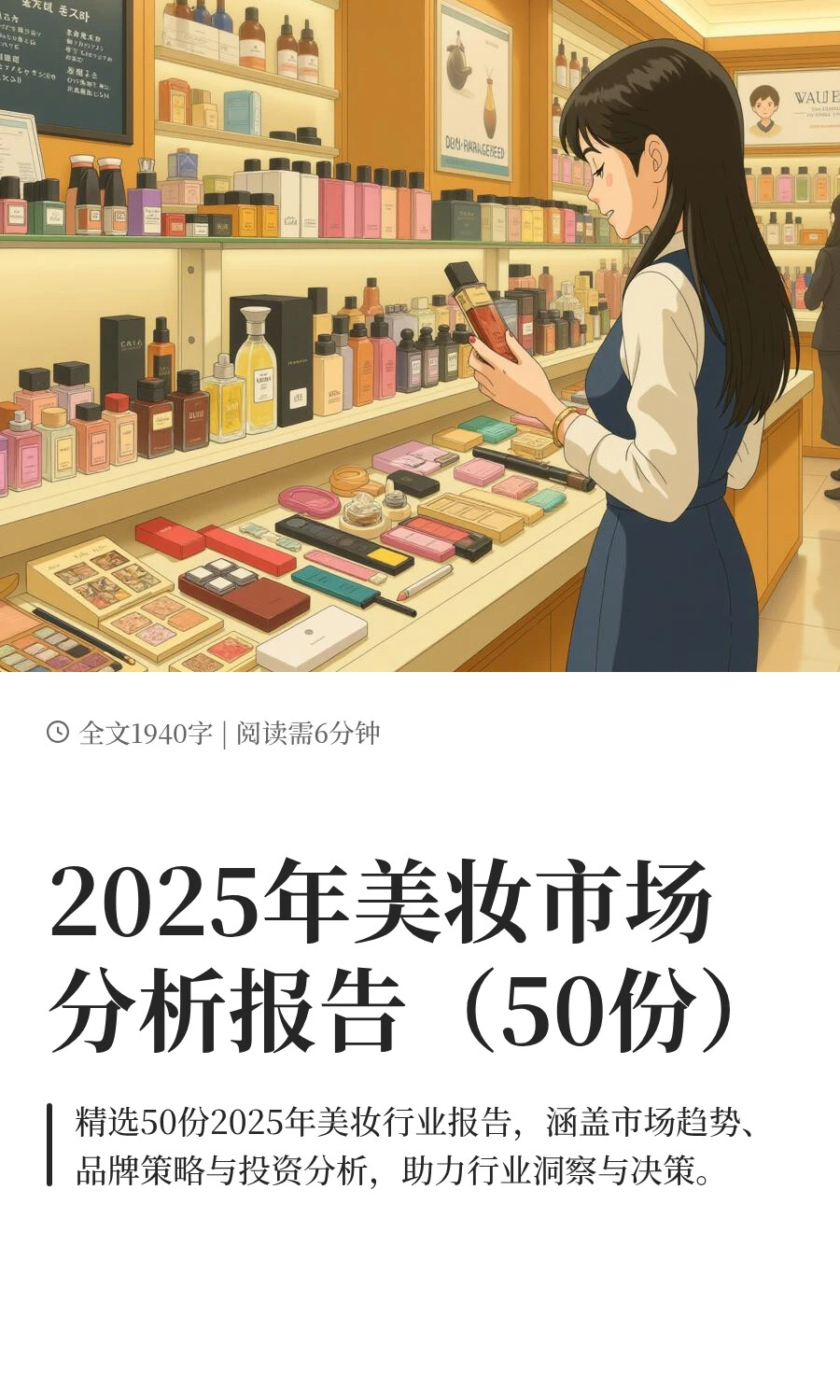 2025年美妆市场分析报告(50份)?