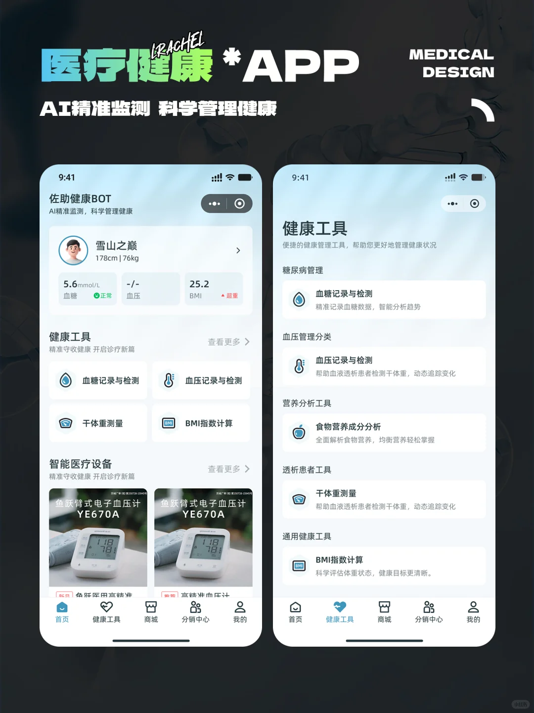 健康管理小程序 +搞定血压血糖 + 饮食分析