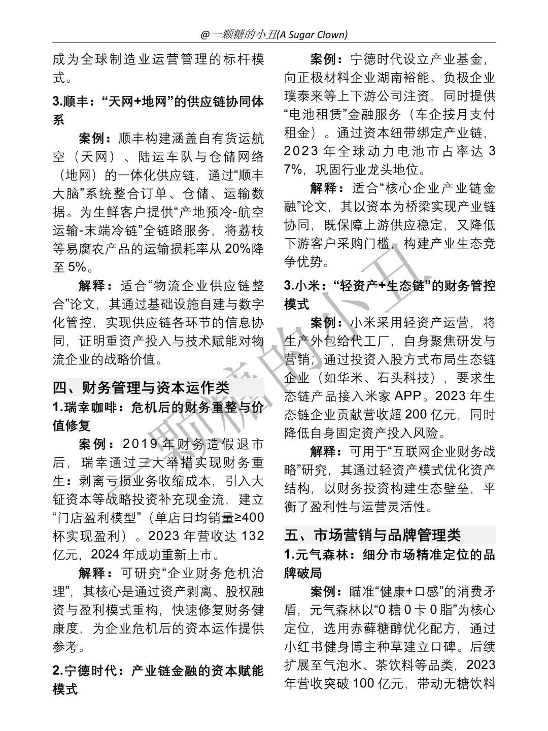 30个工商管理专业案例参考!??